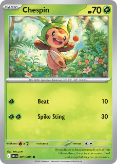 Chespin Common card from Chaos Rising