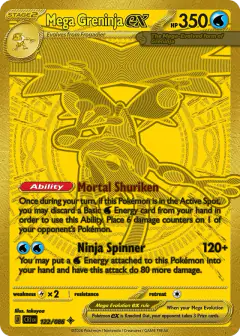 Mega Greninja ex Mega Hyper Rare card from Chaos Rising