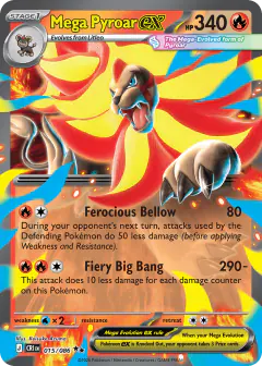 Mega Pyroar ex Double Rare card from Chaos Rising