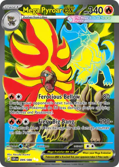 Mega Pyroar ex Ultra Rare card from Chaos Rising