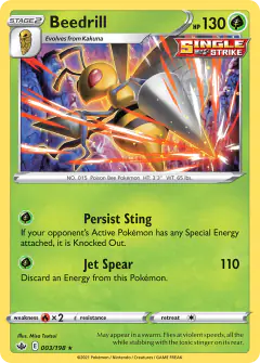 Beedrill Rare Holo card from Chilling Reign