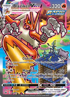 Blaziken VMAX Rare Rainbow card from Chilling Reign