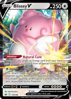 Blissey V Rare Holo V card from Chilling Reign