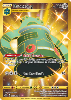 Bronzong Rare Secret card from Chilling Reign