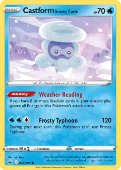 Castform Snowy Form Common card from Chilling Reign
