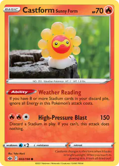 Castform Sunny Form Common card from Chilling Reign