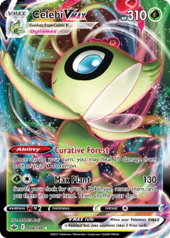Celebi VMAX Rare Holo VMAX card from Chilling Reign