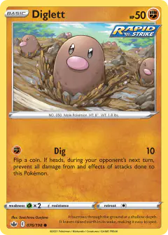 Diglett Common card from Chilling Reign