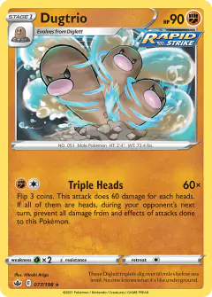 Dugtrio Rare card from Chilling Reign