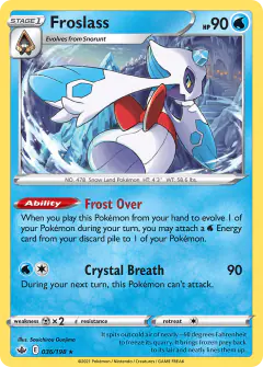 Froslass Rare Holo card from Chilling Reign