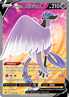 Galarian Articuno V Rare Ultra card from Chilling Reign