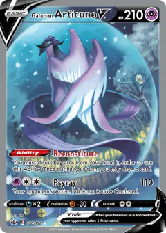 Galarian Articuno V Rare Ultra card from Chilling Reign