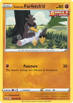 Galarian Farfetch'd Common card from Chilling Reign
