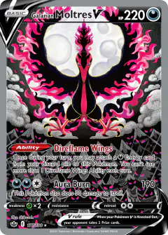Galarian Moltres V Rare Ultra card from Chilling Reign
