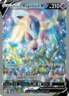 Galarian Rapidash V Rare Ultra card from Chilling Reign