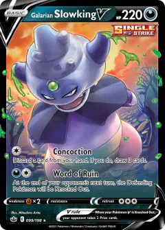Galarian Slowking V Rare Holo V card from Chilling Reign