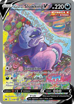 Galarian Slowking V Rare Ultra card from Chilling Reign