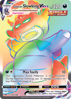 Galarian Slowking VMAX Rare Rainbow card from Chilling Reign