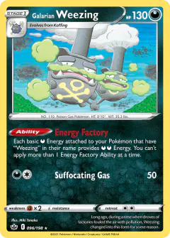 Galarian Weezing Rare card from Chilling Reign