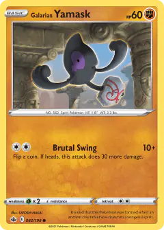 Galarian Yamask Common card from Chilling Reign