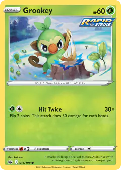 Grookey Common card from Chilling Reign