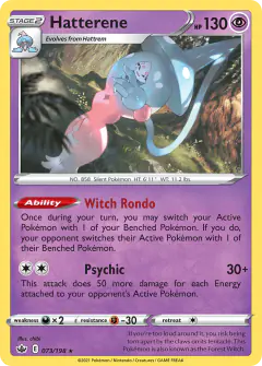 Hatterene Rare Holo card from Chilling Reign