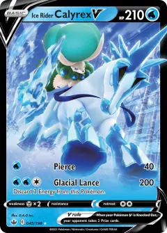 Ice Rider Calyrex V Rare Holo V card from Chilling Reign