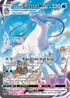 Ice Rider Calyrex VMAX Rare Rainbow card from Chilling Reign