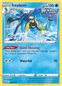 Inteleon Rare Holo card from Chilling Reign