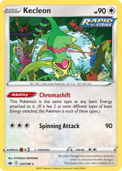 Kecleon Rare card from Chilling Reign