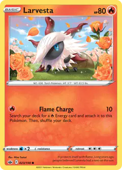Larvesta Common card from Chilling Reign