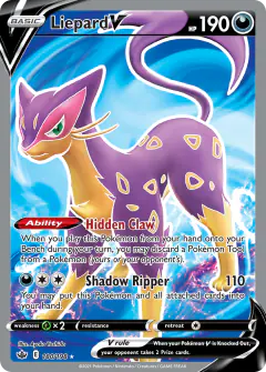 Liepard V Rare Ultra card from Chilling Reign