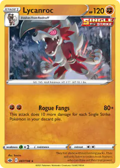 Lycanroc Rare Holo card from Chilling Reign