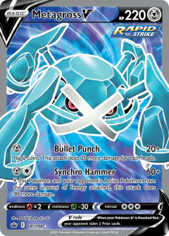 Metagross V Rare Ultra card from Chilling Reign