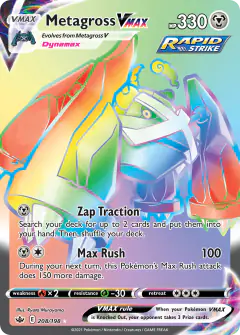 Metagross VMAX Rare Rainbow card from Chilling Reign