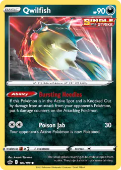 Qwilfish Common card from Chilling Reign