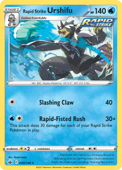 Rapid Strike Urshifu Rare Holo card from Chilling Reign
