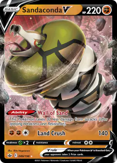 Sandaconda V Rare Holo V card from Chilling Reign