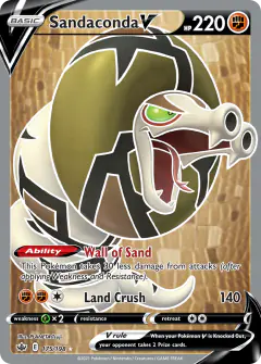 Sandaconda V Rare Ultra card from Chilling Reign