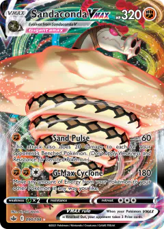 Sandaconda VMAX Rare Holo VMAX card from Chilling Reign