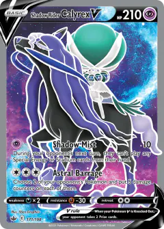 Shadow Rider Calyrex V Rare Ultra card from Chilling Reign