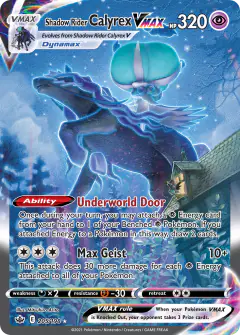 Shadow Rider Calyrex VMAX Rare Rainbow card from Chilling Reign