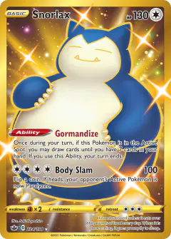 Snorlax Rare Secret card from Chilling Reign