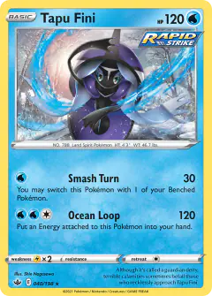 Tapu Fini Rare Holo card from Chilling Reign