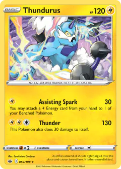 Thundurus Rare Holo card from Chilling Reign