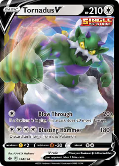 Tornadus V Rare Holo V card from Chilling Reign