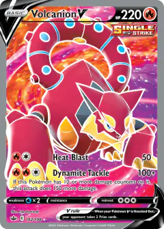 Volcanion V Rare Ultra card from Chilling Reign