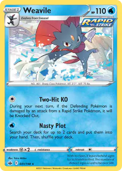 Weavile Rare Holo card from Chilling Reign