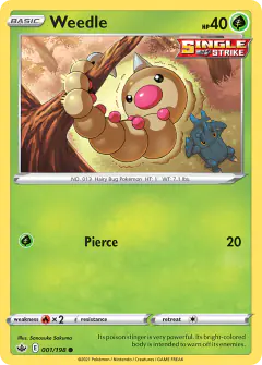 Weedle Common card from Chilling Reign