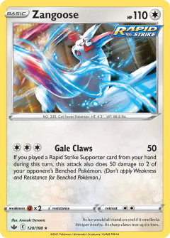 Zangoose Rare card from Chilling Reign